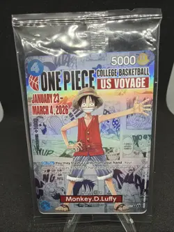 Monkey.D.Luffy College Basketball US Voyage P-055 One Piece Promo Sealed - Image 1