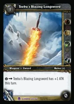 Teebu's Blazing Longsword - Heroes of Azeroth - World of Warcraft TCG - Image 1