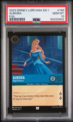 Disney Lorcana Aurora Regal Princess Uncommon Cold Foil Card #140 PSA 10 - Image 1