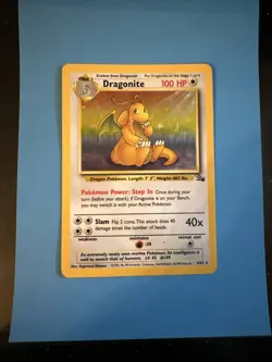Dragonite Pokemon card 100 HP rare holo 4/62 rare first edition - Image 1