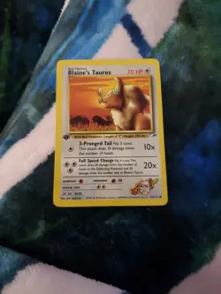 Pokemon card Blaine's Tauros 1st Edition 64/132 Gym Heroes - Image 1