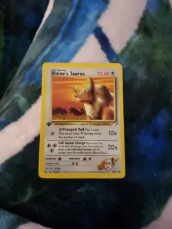 Pokemon card Blaine's Tauros 1st Edition 64/132 Gym Heroes - Image 2