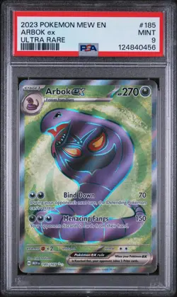 PSA 9 MINT Arbok EX 185/165 Scarlet & Violet 151 English Pokemon TCG Card - Image 1