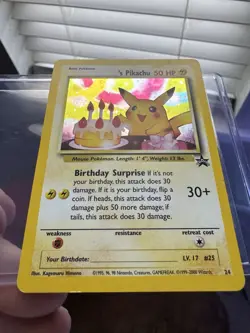 Pokemon Pikachu Birthday Surprise Holo #24 Black Star Promo Card WOTC Rare - Image 2
