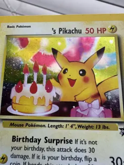 Pokemon Pikachu Birthday Surprise Holo #24 Black Star Promo Card WOTC Rare - Image 3