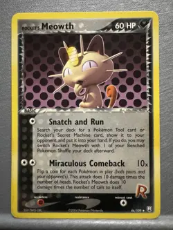 Pokemon Card Rocket’s Meowth EX Team Rocket Returns Normal 46/109 - LP - Image 1