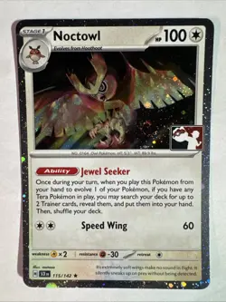 Noctowl 115/142 (Cosmos Holo) SCR Play! Prize Pack English Pokemon Card NM - Image 1