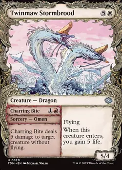 MTG Magic the Gathering Twinmaw Stormbrood (320/485) Tarkir Dragonstorm LP - Image 1