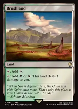 MTG Magic the Gathering Brushland (377/801) Final Fantasy Commander NM - Image 1
