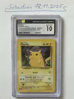 Pokemon Karte - Pikachu (008/034) CGC 10 PSA 10 / CLC Classic Collection Holo - Image 1