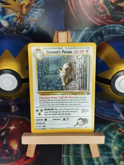 Pokemon Karte Giovannis Persian 8/132 Gym Challenge WOTC Holo PSA Snobilikat GD - Image 1