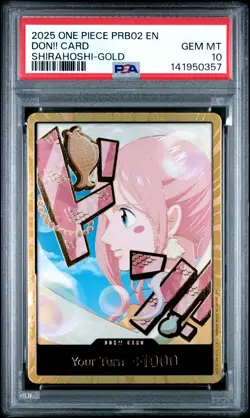 One Piece - Premium Booster Vol. 2 - Shirahoshi Gold DON!! - PSA 10 - Image 1