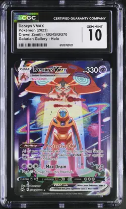 CGC 10 Deoxys VMAX GG45/GG70 Galarian Gallery Holo Crown Zenith Pokemon Card - Image 1