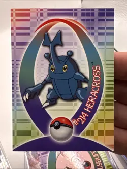 Pokemon Topps Johto League Champions Heracross #214 Sticker Card 49 of 62 - Image 1