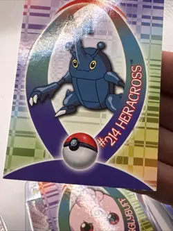 Pokemon Topps Johto League Champions Heracross #214 Sticker Card 49 of 62 - Image 2