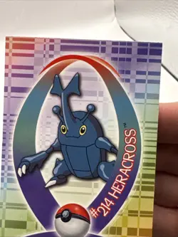 Pokemon Topps Johto League Champions Heracross #214 Sticker Card 49 of 62 - Image 3