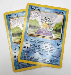 Squirtle 93/130 2x x2 2000 Base Set 2 Pokemon Card LP - Image 1