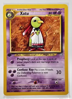 Xatu 52/111 First Edition Neo Genesis Pokemon Card 2000 LP - Image 1