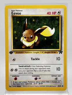 Eevee First Edition 55/82 Pokemon Card 2000 Team Rocket LP - Image 1