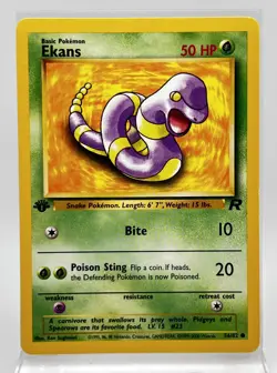 Ekans First Edition 56/82 Pokemon Card 2000 Team Rocket LP - Image 1