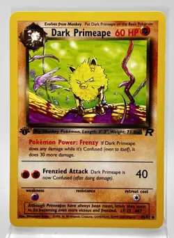 Dark Primeape First 1st Edition 43/82 Pokemon Card 2000 Team Rocket LP - Image 1