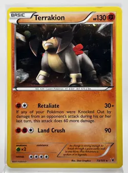 Terrakion 73/101 Cosmos Holo Pokemon Card 2011 Noble Victories LP - Image 1