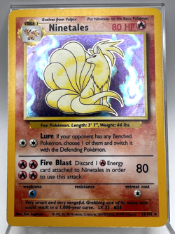 Ninetales Holo 12/102 Pokemon Card 1999 Base Set Unlimited LP/MP - Image 1