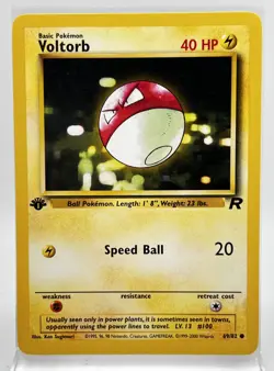 Voltorb 1st First Edition 69/82 Pokemon Card 2000 Team Rocket LP - Image 1