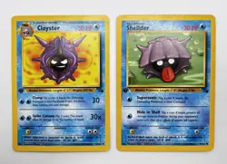 Shellder 54/62 Cloyster 32/62 First Edition Pokemon Card 1999 Fossil LP/MP - Image 1