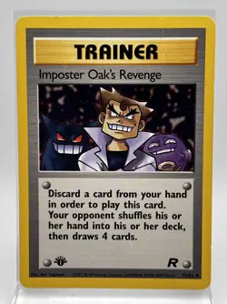 Imposter Oak's Revenge 76/82 1st Edition Pokemon Card 2000 Team Rocket LP - Image 1
