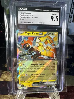 CGC 9.5 Tapu Koko ex 068/182 Paradox Rift TCG Pokemon Card Graded - Image 1