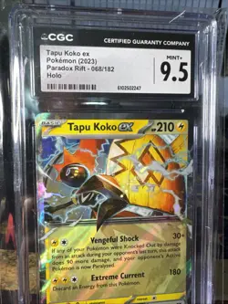 CGC 9.5 Tapu Koko ex 068/182 Paradox Rift TCG Pokemon Card Graded - Image 3