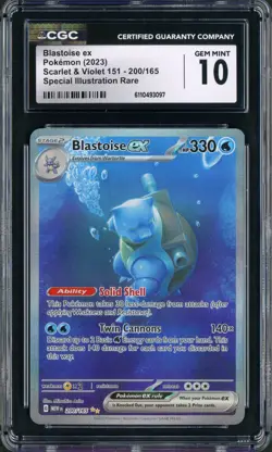 2023 Pokemon Scarlet & Violet Blastoise EX Illustration Rare 200 CGC Gem Mint 10 - Image 1
