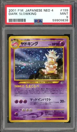 SWIRL Slowking Pokemon 2000 Neo Genesis Japanese 199 PSA 9 - Image 1