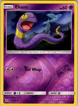 Pokemon - Hidden Fates - Ekans - 26/68 - Reverse Holo - NM/M - Image 1
