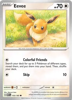 EEVEE 133/165 Scarlet & Violet 151 Pokemon Near Mint NM PACK FRESH - Image 1