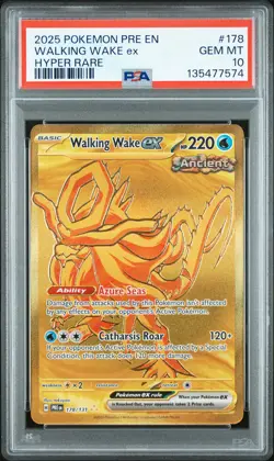 2025 POKEMON PRE EN-PRISMATIC EVOLUTIONS HYPER RARE #178 WALKING WAKE EX PSA 10 - Image 1