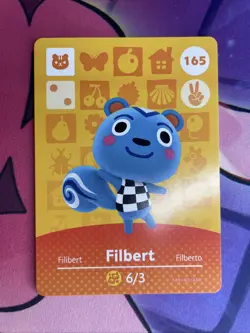 Filbert #165 Animal Crossing Amiibo Card Authentic Series 2 MINT NEVER SCANNED - Image 1