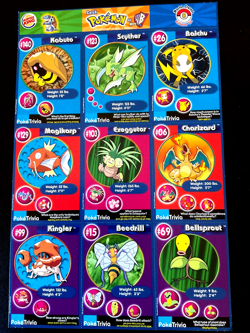 1998 Burger King Pokemon Trivia Cards - UNCUT SHEET Of 9 - Image 2