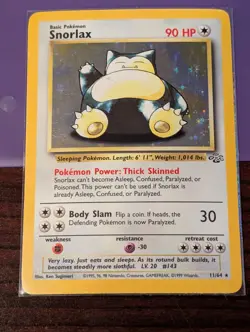 Pokemon TCG Snorlax Jungle Holo Unlimited Rare Card 11/64 LP - Image 1