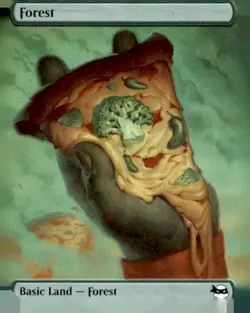 Magic the Gathering MTG - Turtles TMNT Forest Full Art (Pizza) FOIL 257 - Image 1