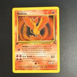Pokemon TCG Moltres 1st Edition Fossil Rare non holo 27/62 - Image 1