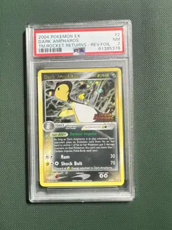PSA 7 Dark Ampharos 2/109 Team Rocket Returns Reverse Holo Pokemon 2004 Stamped - Image 1