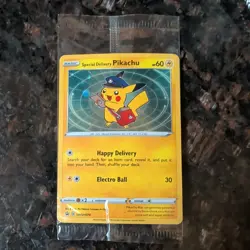 Pokemon Special Delivery Pikachu with SWIRL SWSH074 Black Star Promo SEALED #3 - Image 1