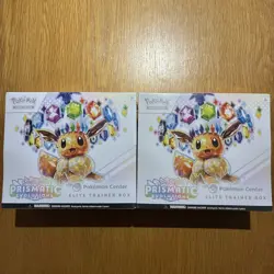 2x Pokemon Prismatic Evolution ETB Pokemon Center Sealed Elite Trainer Box - Image 1