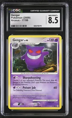CGC 8.5 Gengar 2009 Arceus 17/99 Pokemon Card - Image 1
