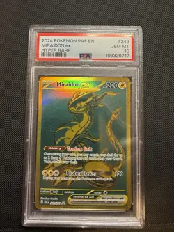 2024 Pokemon SV Paldean Fates PAF EN Miraidon ex #243/091 PSA 10 - Image 1