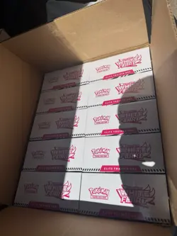 POKEMON SCARLET & VIOLET WHITE FLARE 10 BOX ELITE TRAINER BOX ETB CASE - Image 1