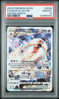 2023 POKEMON SWORD & SHIELD CROWN ZENITH #GG46 FULL ART/DEOXYS VSTAR PSA 10 - Image 1