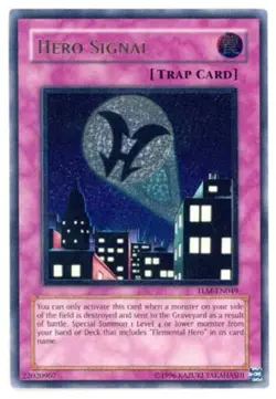 Yugioh! LP Hero Signal - TLM-EN049 - Ultimate Rare - Unlimited Edition Lightly P - Image 1